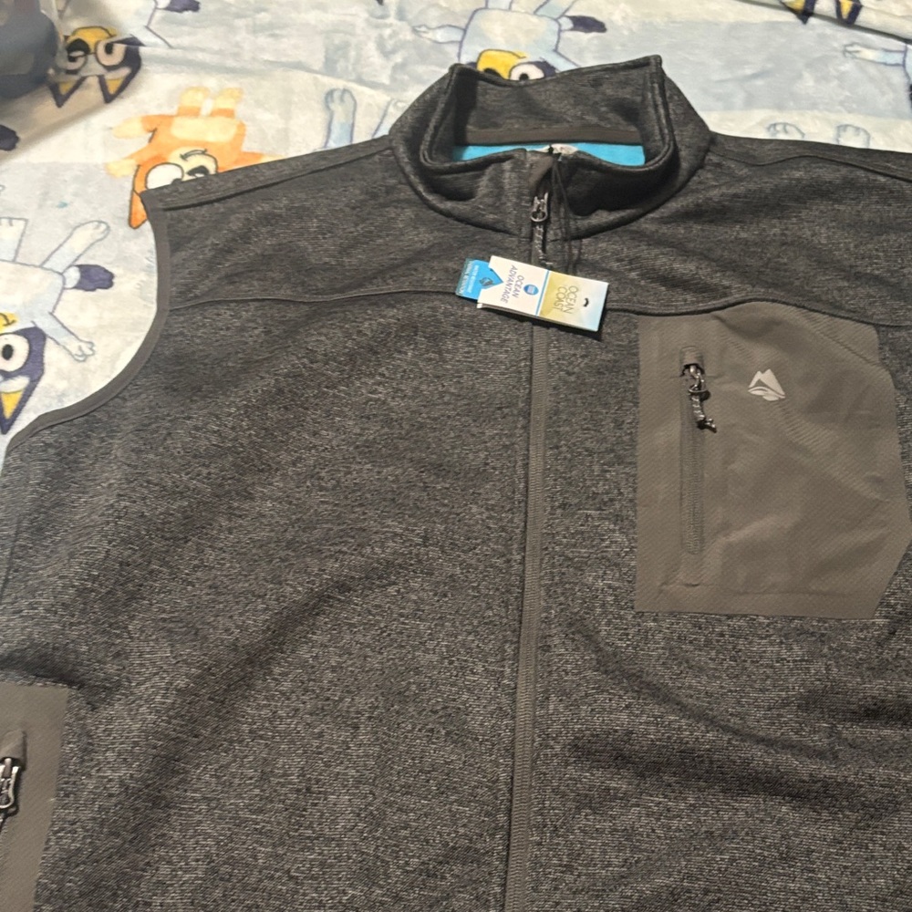 Men's Heather Gray Full-Zip Performance Vest